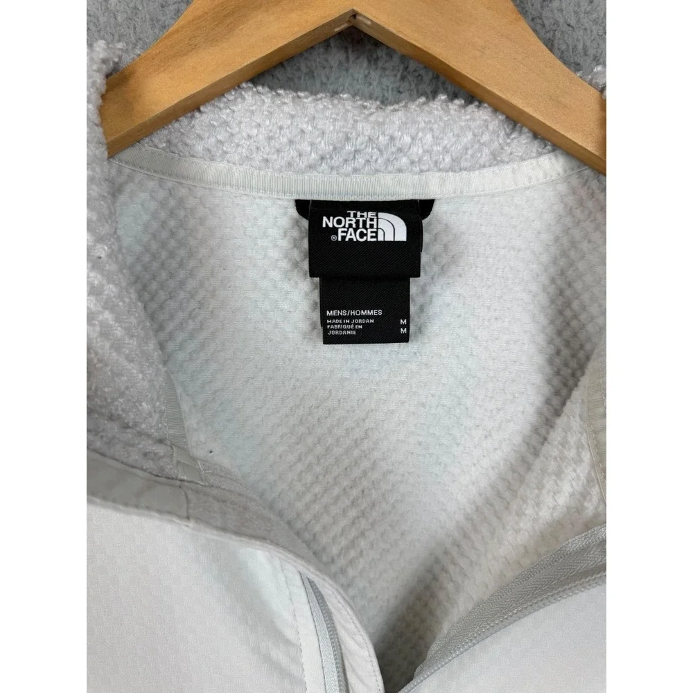 The North Face Jacket Mens M White Softshell Fleece Lined Full Zip Hiking Men